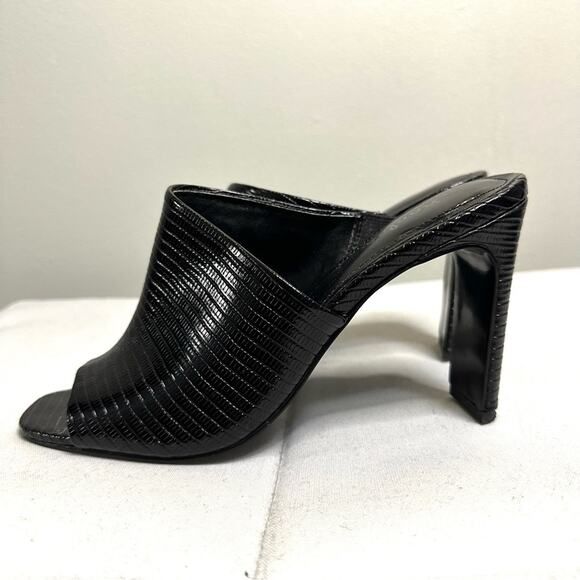 CHARLES BY CHARLES DAVID FAUX LEATHER HEELED MULE OPEN TOE SANDAL BLACK WOMEN 7 - Picture 2 of 10